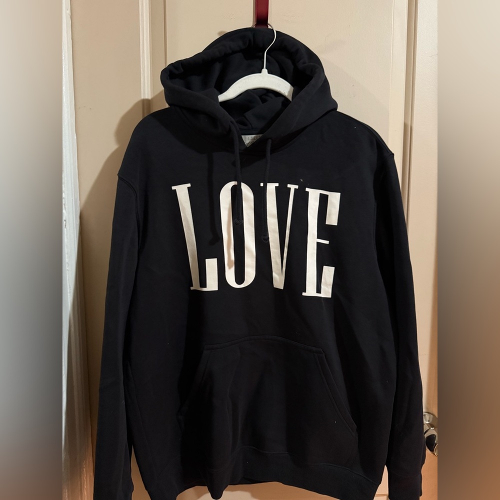 H&M Black Hoodie with White 'LOVE' Print
